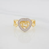 Ring 15's Hearts 3g / T6 1/2 Two Yellow White Gold 18K