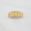 Anillo Corona Corazón 4g / T6 3/4 Dos Oros Amarillo Blanco 18K