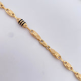Cadena Rustica Barril 13.35gr / 60.9cm / 4.7mm Cauchos Negros Oro Amarillo 18K $