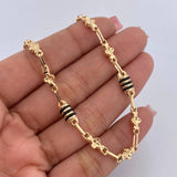 Rustic Barrel Chain Clover 11.1gr / 61.2cm / 4.8mm Black Rubbers 18K Yellow Gold $