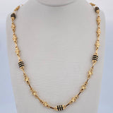 Rustic Barrel Chain Clover 11.1gr / 61.2cm / 4.8mm Black Rubbers 18K Yellow Gold $