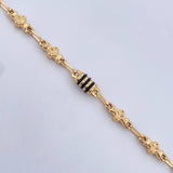 Bracelet Barrel Clover 4.7gr / 20.8cm / 4.7mm Black Rubber 18K Yellow Gold $