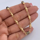 Bracelet Barrel Clover 4.7gr / 20.8cm / 4.7mm Black Rubber 18K Yellow Gold $