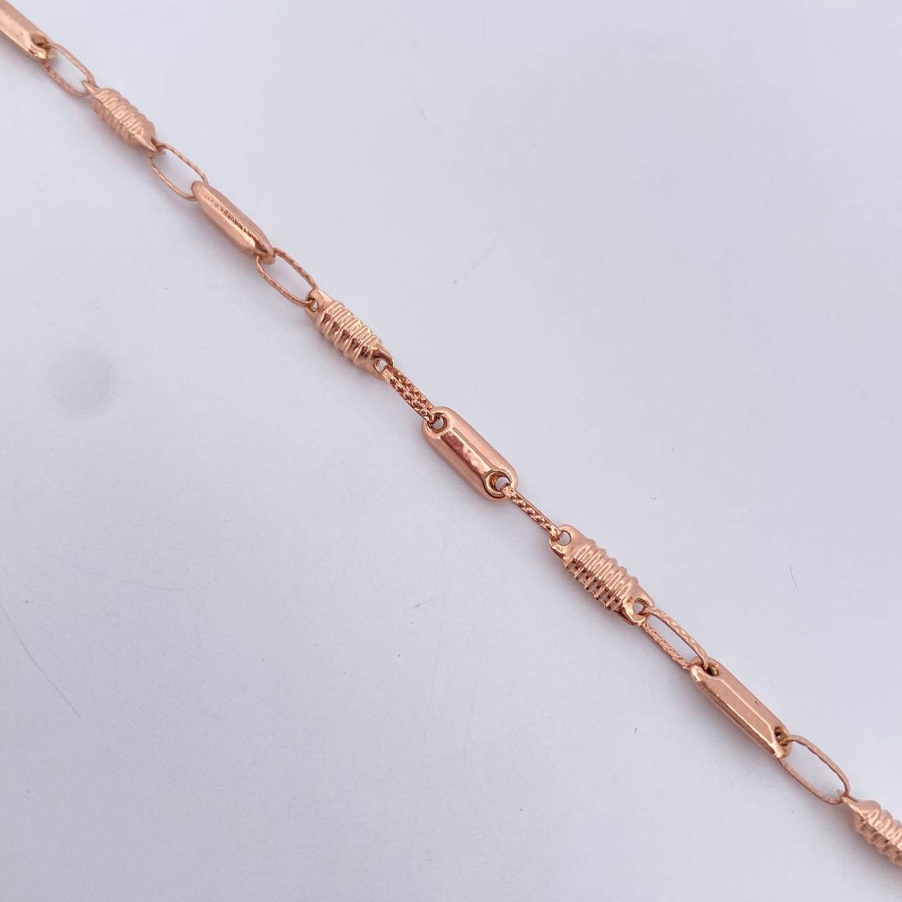 Tobillera Rustica Barril  4.05gr / 25.7cm / 4mm Oro Rosa 18K $
