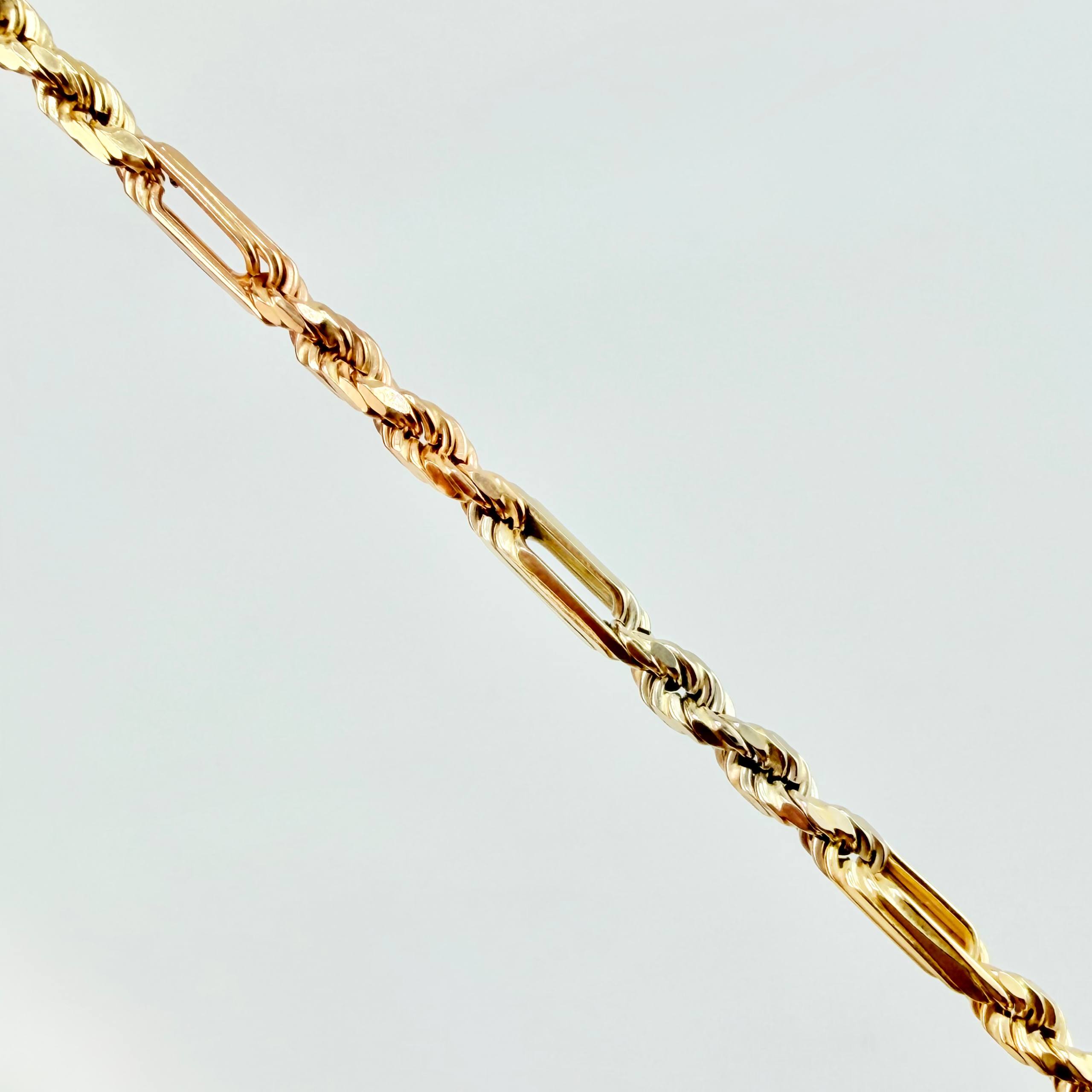 Special Rope Chain 15.65gr / 23 1/2 in / 3.4mm Three Golds +3 18K *