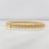 Pulso Aro Diamantado 5g / 6 3/4 in / 2mm Tres Oros 18K