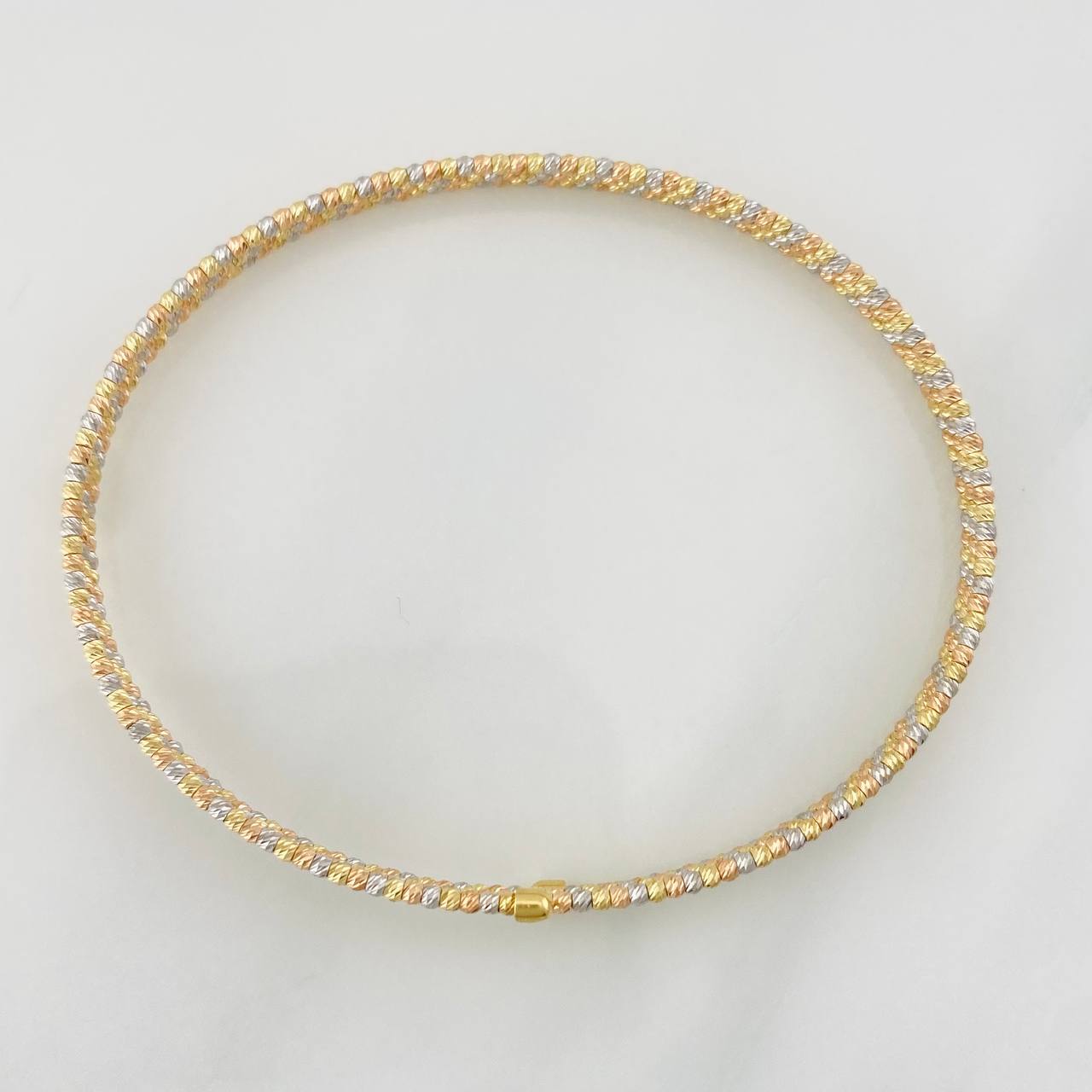 Pulso Aro Diamantado 5g / 6 3/4 in / 2mm Tres Oros 18K