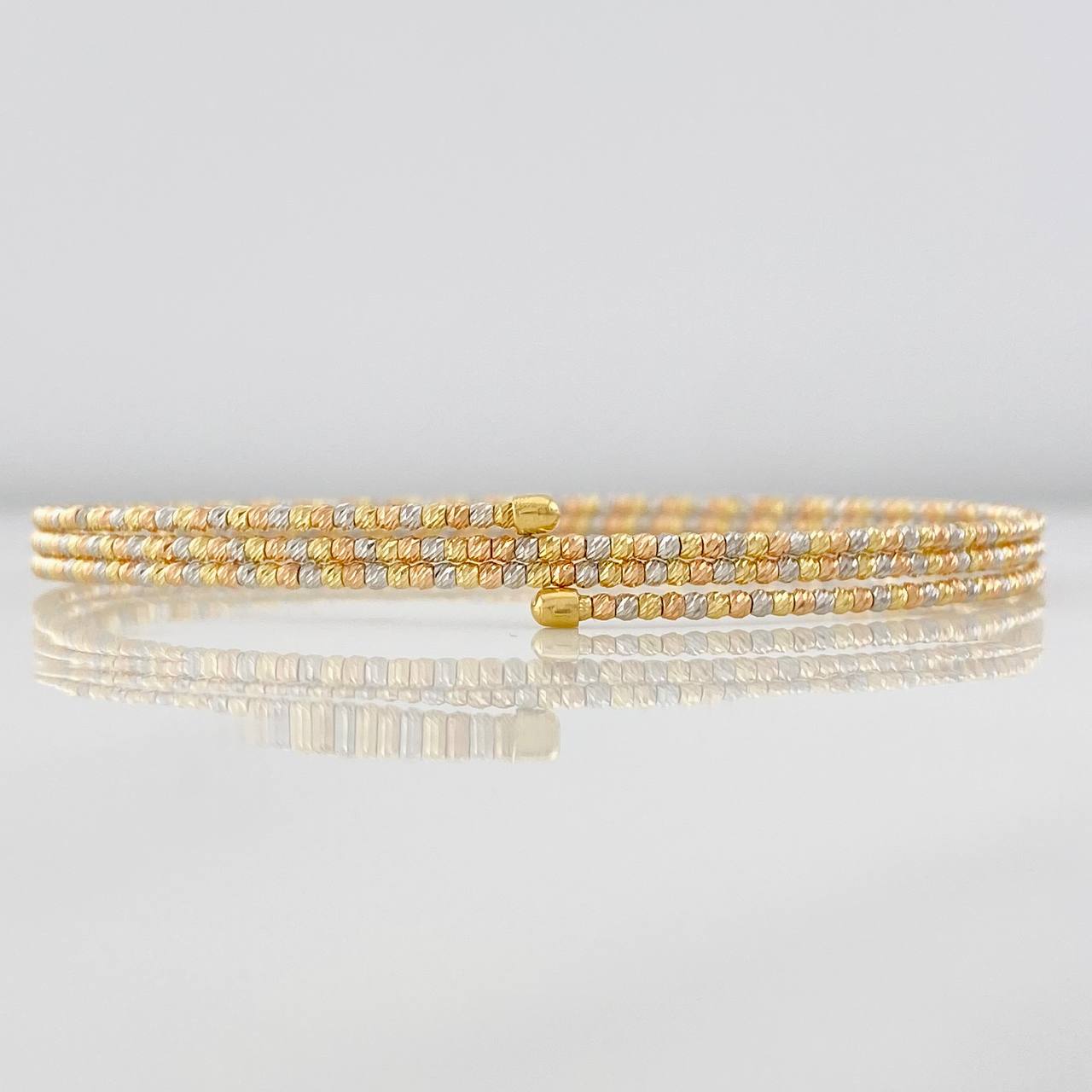 Pulso Aro Diamantado 5g / 6 3/4 in / 2mm Tres Oros 18K