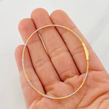 Diamond Cut Bracelet Hoop 2.05g / 7 in / 2mm Three Golds 18K