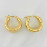 Hoop Earrings Half Moon 3.5g / 1/2 in Yellow Gold 18K