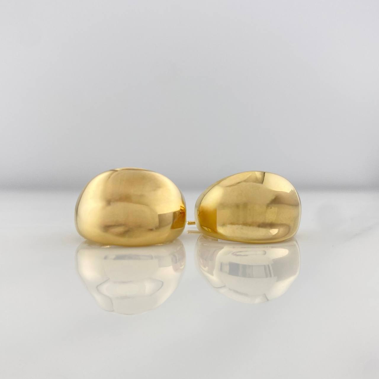 Hoop Earrings Half Moon 3.5g / 1/2 in Yellow Gold 18K