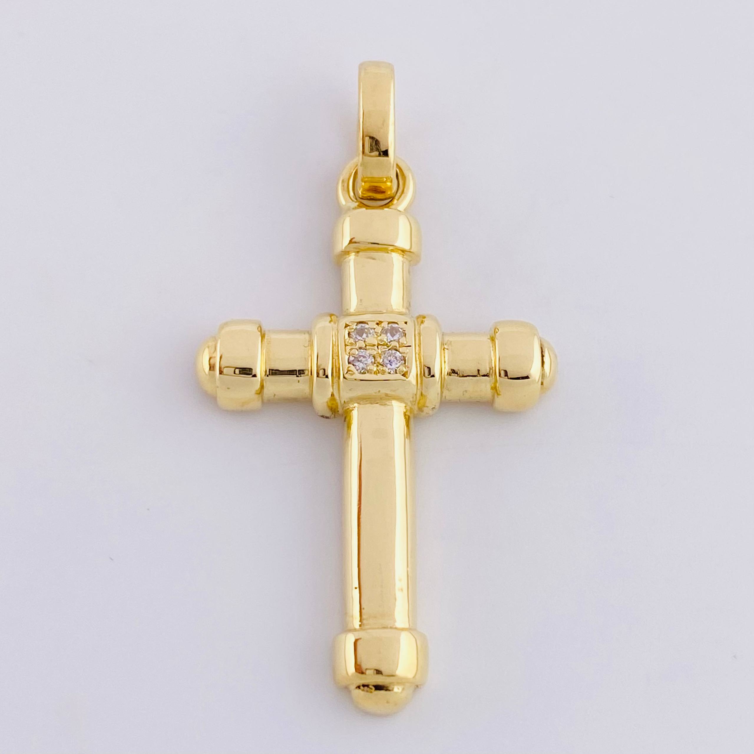 Dije Cruz Puntas Robustas 5.1g / 1 1/2 in Oro Amarillo 18K