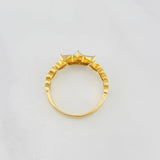 Crown Hearts Ring 2.55g / Size 7 Two-Tone Yellow White Gold 18K