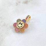 Pendant Happy Face Flower Mobile 4.35gr / 3cm / Multicolor 18K Yellow Gold