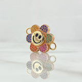 Charm Happy Face Flower Mobile 4.2gr / 3cm / Multicolor 18K Yellow Gold