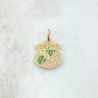Pendant Deportivo Cali 2.1gr / 2.5cm / White Green Zircons 18K Yellow Gold