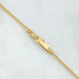 Pulso Bebé Cubano Placa Rectangular 1.55gr / 14cm / 1.9mm Oro Amarillo +1 18K ©