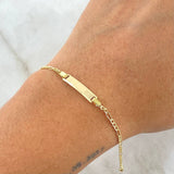 Bracelet Baby Figaro Rectangular Plate 1.5gr / 14.5cm / 1.9mm Yellow Gold +1 18K