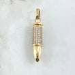 Pendant Bullet .38 Special 11.65gr / 5.5cm White Zircons Yellow Gold (Offer)
