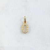 Pendant Letter O 0.3gr/1.5cm White Zircons Yellow Gold (Offer)