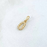 Pendant Letter O 0.3gr/1.5cm White Zircons Yellow Gold (Offer)