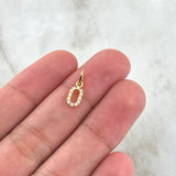 Pendant Letter O 0.3gr/1.5cm White Zircons Yellow Gold (Offer)