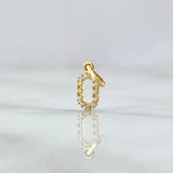 Pendant Letter O 0.3gr/1.5cm White Zircons Yellow Gold (Offer)