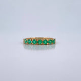 Anillo Argolla Churumbela 2.85gr / T6 3/4 / Esmeralda 50 Pts Oro Amarillo 18K (Joya) &