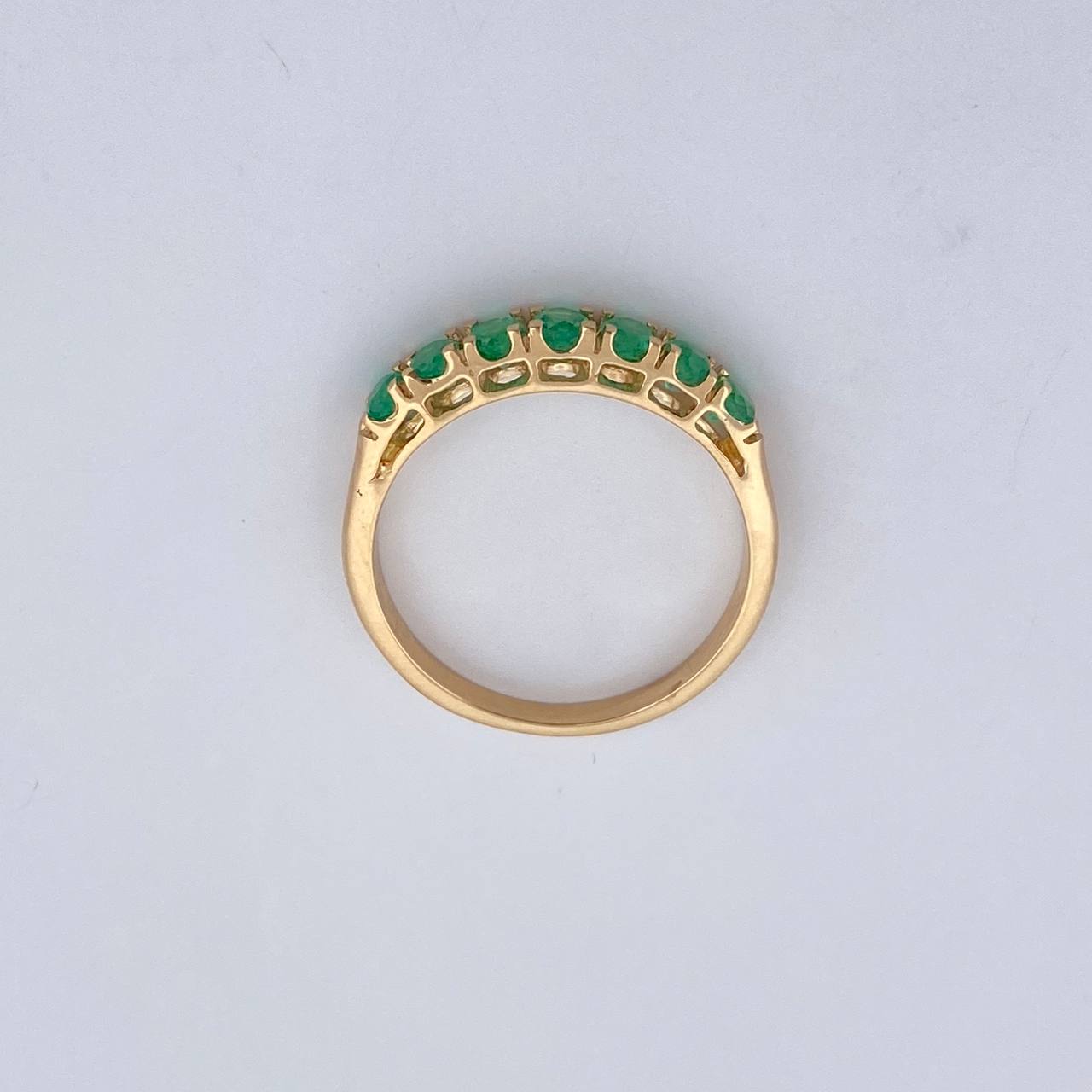 Anillo Argolla Churumbela 2.85gr / T6 3/4 / Esmeralda 50 Pts Oro Amarillo 18K (Joya) &