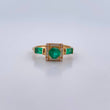 Ring Figures 3.3gr / T6 1/4 / Emeralds 43 Pts Diamonds 13 Pts 18K Yellow Gold (Jewel) &