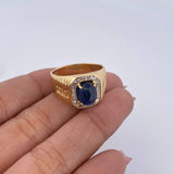 Egyptian Greca Ring 9.4gr / T10 / Zapiro 1.7 Qts Diamonds 9 Pts 18K Yellow Gold (Jewel) &