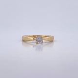 Round Solitaire Ring 3.15gr / Size 5 3/4 / Diamond 22 Pts 18K Yellow Gold (Jewel) &
