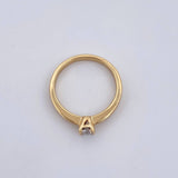 Round Solitaire Ring 3.15gr / Size 5 3/4 / Diamond 22 Pts 18K Yellow Gold (Jewel) &