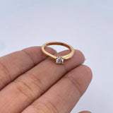 Round Solitaire Ring 3.15gr / Size 5 3/4 / Diamond 22 Pts 18K Yellow Gold (Jewel) &