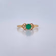 Solitaire Ring Round 1.55gr / Size 7 1/4 / Emerald 24 Pts Faceted Pts 18K Yellow Gold (Jewelry) &