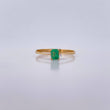 Rectangular Solitaire Ring 1.05gr / Size 6 3/4 / Emerald 14 Pts 18K Yellow Gold (Jewel) &