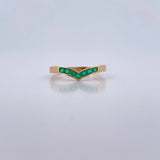 Anillo Tiara 1.15gr / T5 3/4 / Esmeraldas 15 Pts Oro Amarillo 18K (Joya) &