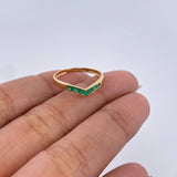Anillo Tiara 1.15gr / T5 3/4 / Esmeraldas 15 Pts Oro Amarillo 18K (Joya) &