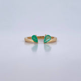 Hug Ring 2.45gr / Size 7 / Emeralds 35 Pts 18K Yellow Gold (Jewel) &