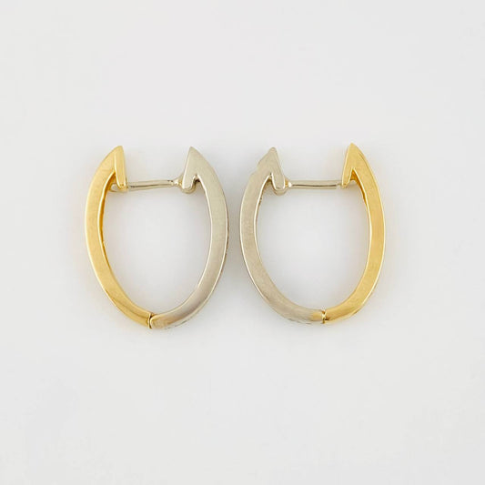 Hoop Earrings Fusion 2.5g / 3/4 in Two-Tone Yellow White 18K Gold