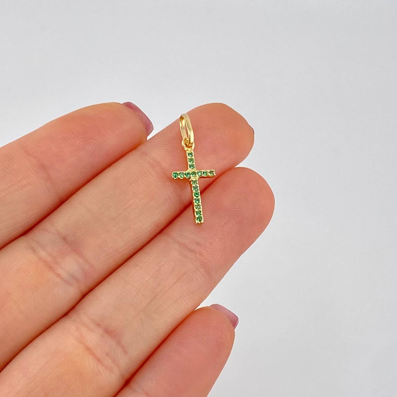 Dije Cruz Tupida 0.65g / 3/4 in Oro Amarillo 18K