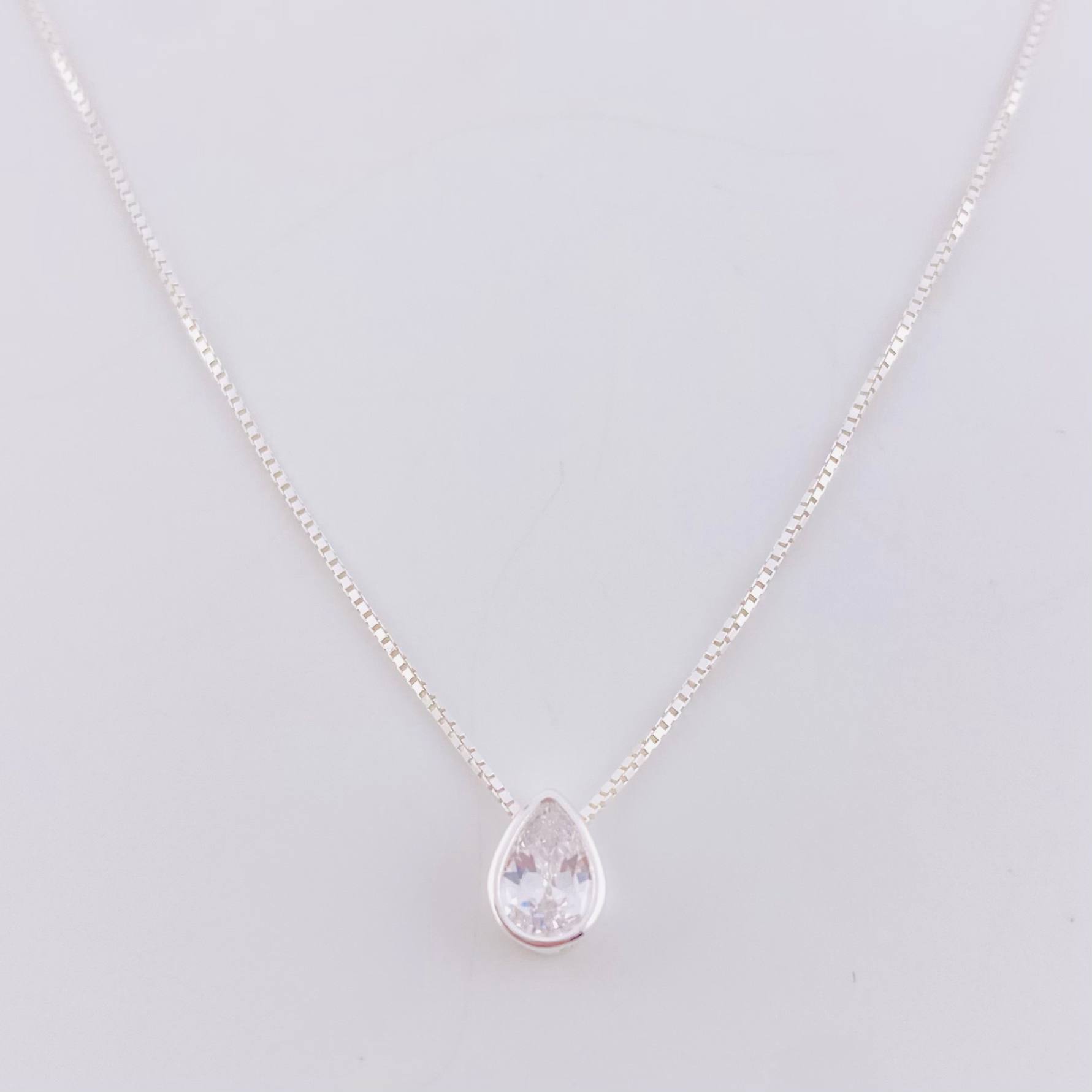 Cadena Veneciana Dije Gota 1.9g / 18 in / 0.75mm Plata 925