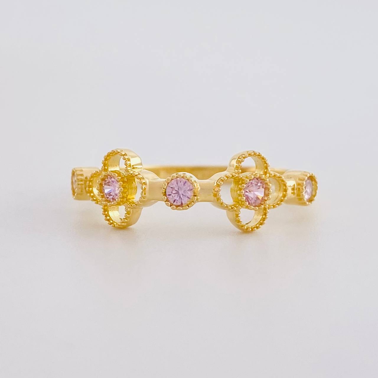 Clover Silhouette Ring 2.05g / T7 1/2 Yellow Gold 18K