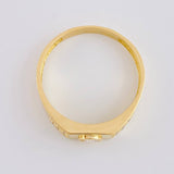 Anillo Recuadro Circon Central 4.65g / T12 3/4 Oro Amarillo 18K