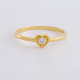 Anillo Corazon Zirconia 1.25g / T6 Oro Amarillo 18K