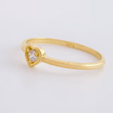 Anillo Corazon Zirconia 1.25g / T6 Oro Amarillo 18K