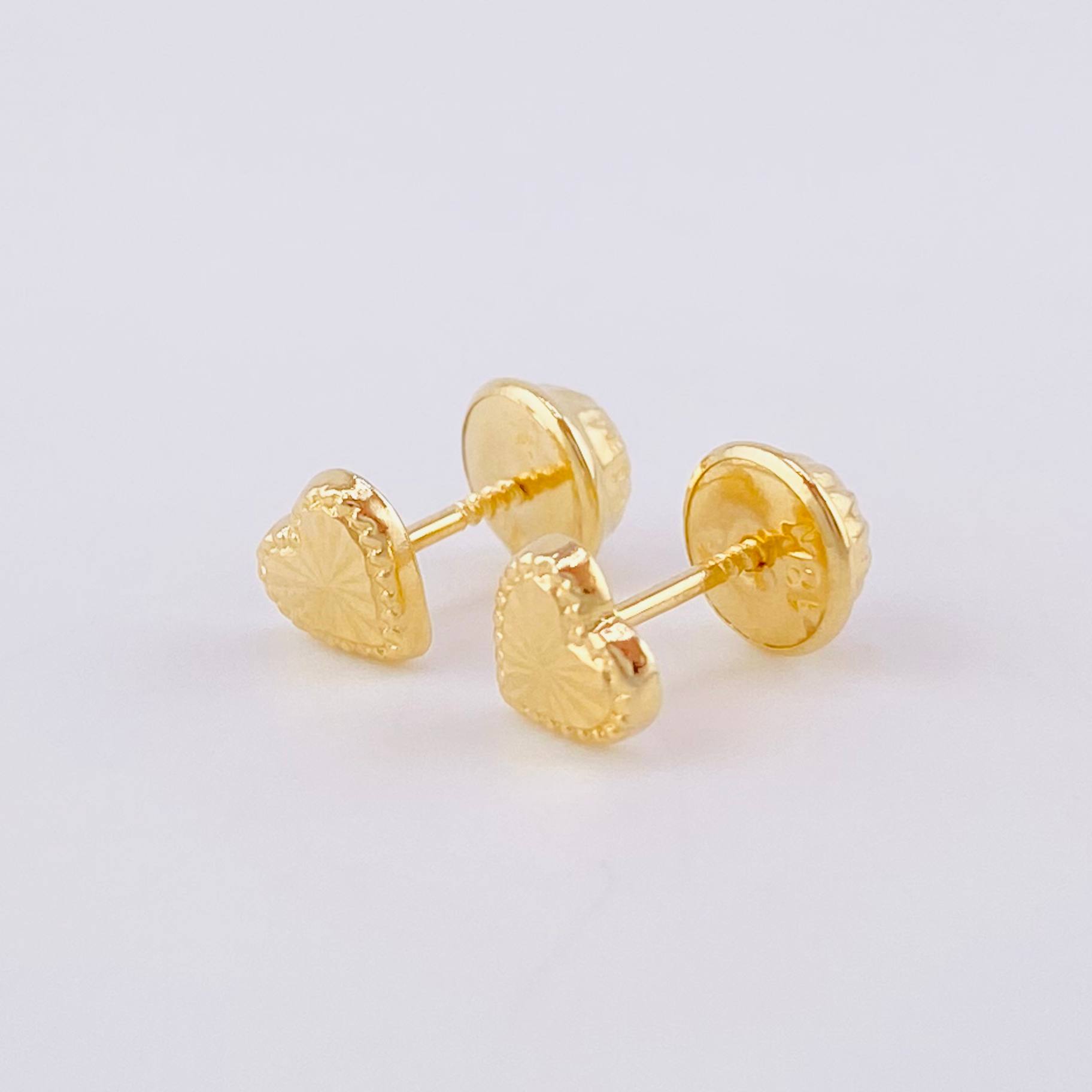 Topos Corazón Diamantado 0.45g / in / 4.95mm Oro Amarillo 18K