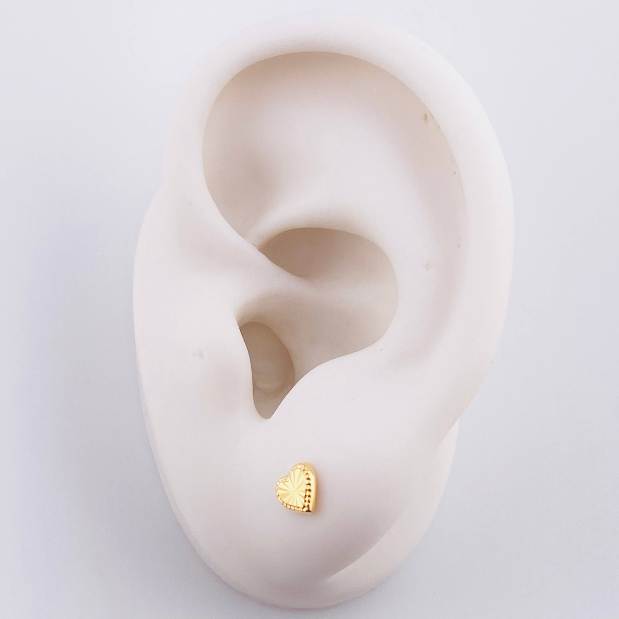Topos Corazón Diamantado 0.5g / in / 4.95mm Oro Amarillo 18K