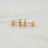 Diamond Cut Clover Stud Earrings 0.85g / in / 6.9mm Yellow Gold 18K