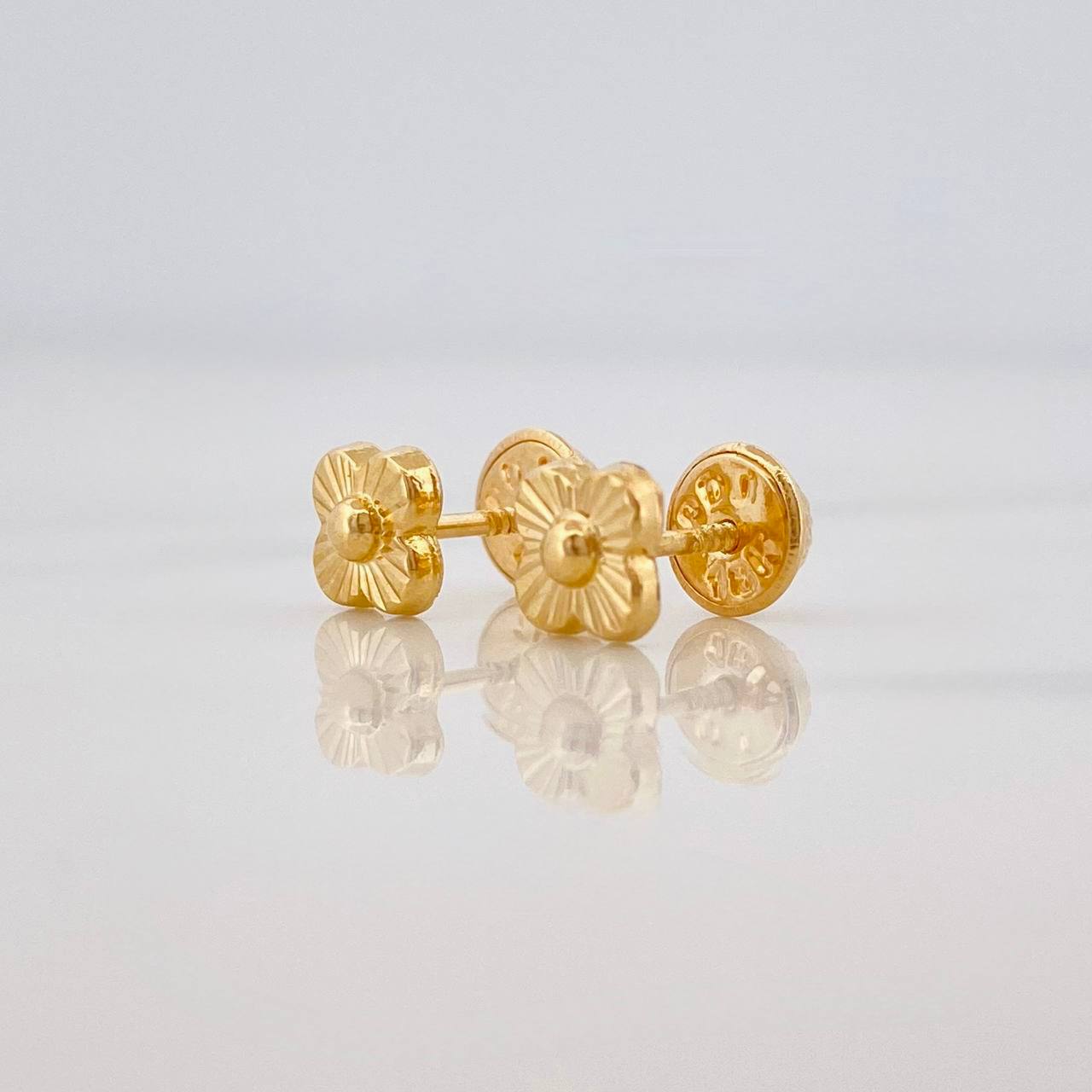 Topos Flor Trebol 0.65g / in / 5.25mm Oro Amarillo 18K